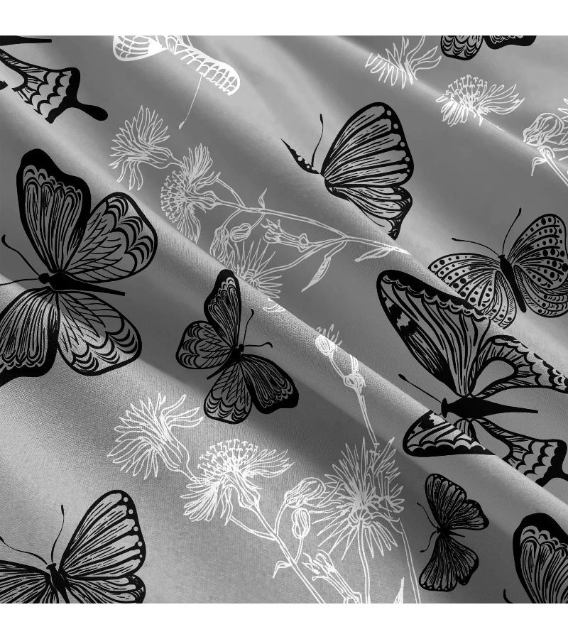 Butterfly Printed Brushed Pillowcases Queen Size 2 Pcs Set Skin Friendly Breathable Machine Washable Pillow Covers Suitable For All Seasons Floral Style - Image 2