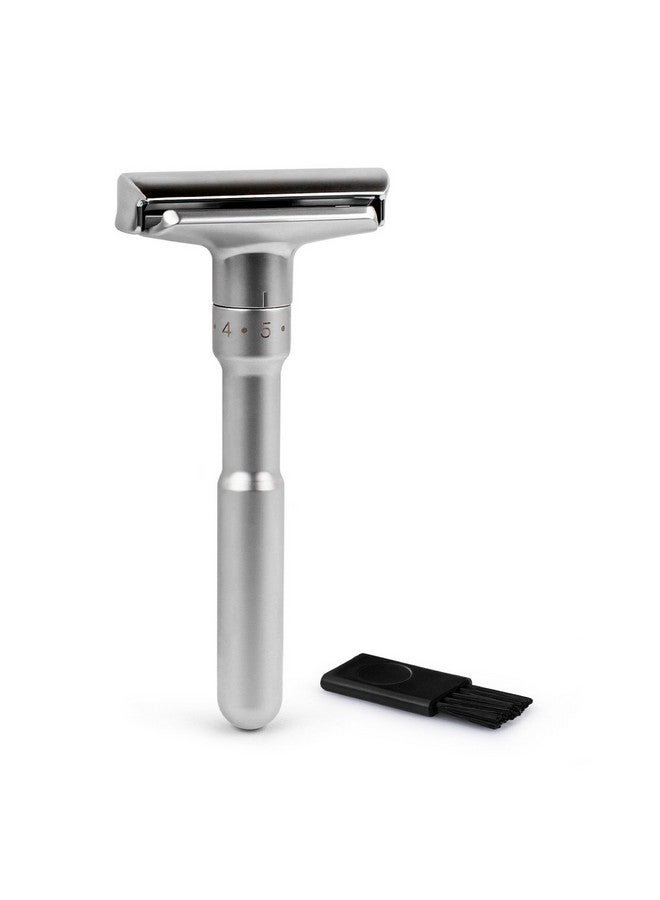 QSHAVE Adjustable Double Edge Classic Safety Razor (1 Razor & 5 pcs Titanium Coated Blades) - Image 1