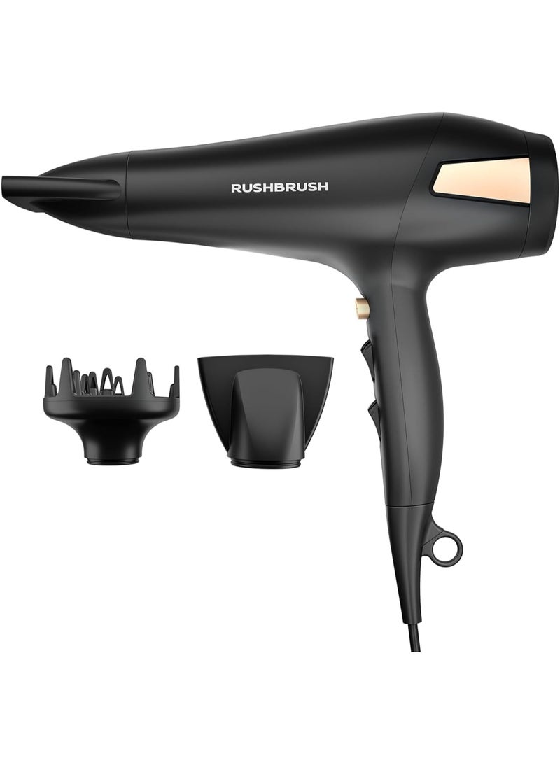 Rush Brush D2 Pro Hair Dryer, 2500 Watt - Black - Image 1