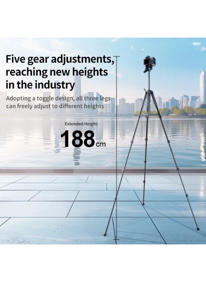 FX Studio Compact Travel Tripod:188cm Height, 5kg Load, Ultra-Foldable - Red - Image 2