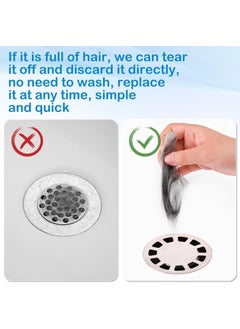 SAKRIMAL SAKRIMAL Disposable Hair Catcher Shower Drain Mesh StickersDisposable Shower Drain StickerDrain Hair Catcher Easy to StickSuitable for Bathroom BathtubKitchen  - Image 2