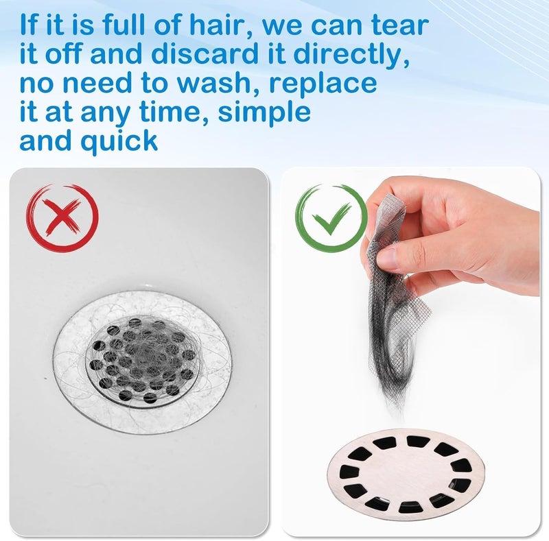 SAKRIMAL SAKRIMAL Disposable Hair Catcher Shower Drain Mesh StickersDisposable Shower Drain StickerDrain Hair Catcher Easy to StickSuitable for Bathroom BathtubKitchen  - Image 2