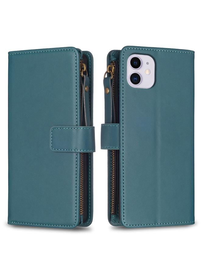S-TOP Case For iPhone 11 9 Card Slots Zipper Wallet Leather Flip Phone Case - Image 1