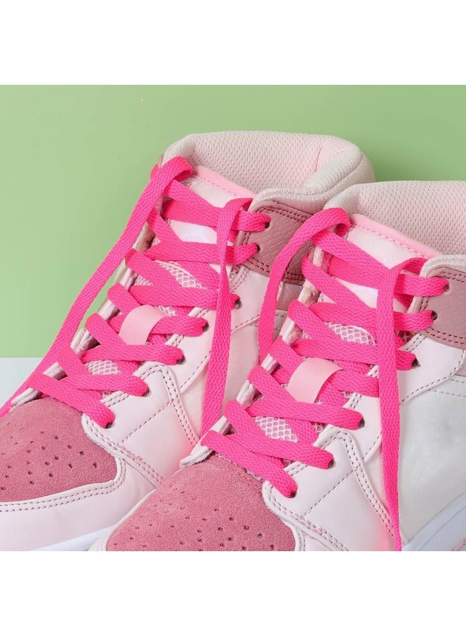 Stepace [2 Pairs Flat Shoe Laces for Sneakers 5/16" Width 30"-72" Length 26 Color Shoelaces Hot Pink 36"(91 cm), Hot Pink, 36" inches (91 cm) - Image 2