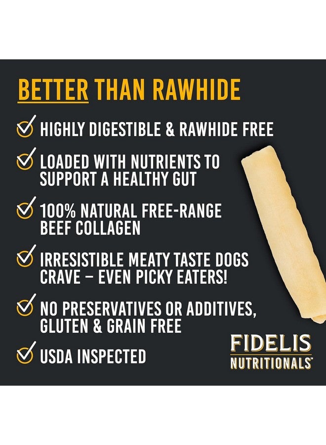 FIDELIS Rawhide Free Dog Chews Long Lasting, Treat Sticks, Dog Treats, Small & Large Dogs, Beef Collagen, Gluten Free, Grain Free, Pet Chew, Bones-Alternative, Made in USA, Peanut Butter, 10" - Image 2