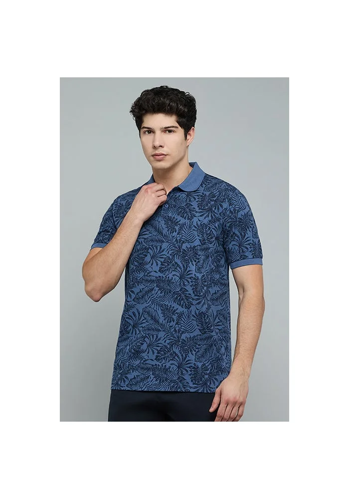 أر أند بي Printed Polo T-Shirt with Short Sleeves