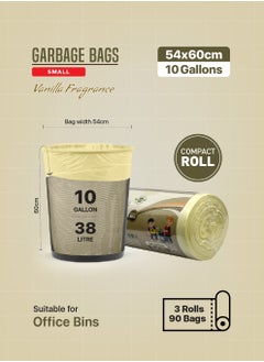 Tru Vanilla Scented Garbage Bags Compact Roll 54x60cm 10 Gallon (30pc x 3 Rolls) 90 bags  - Image 5