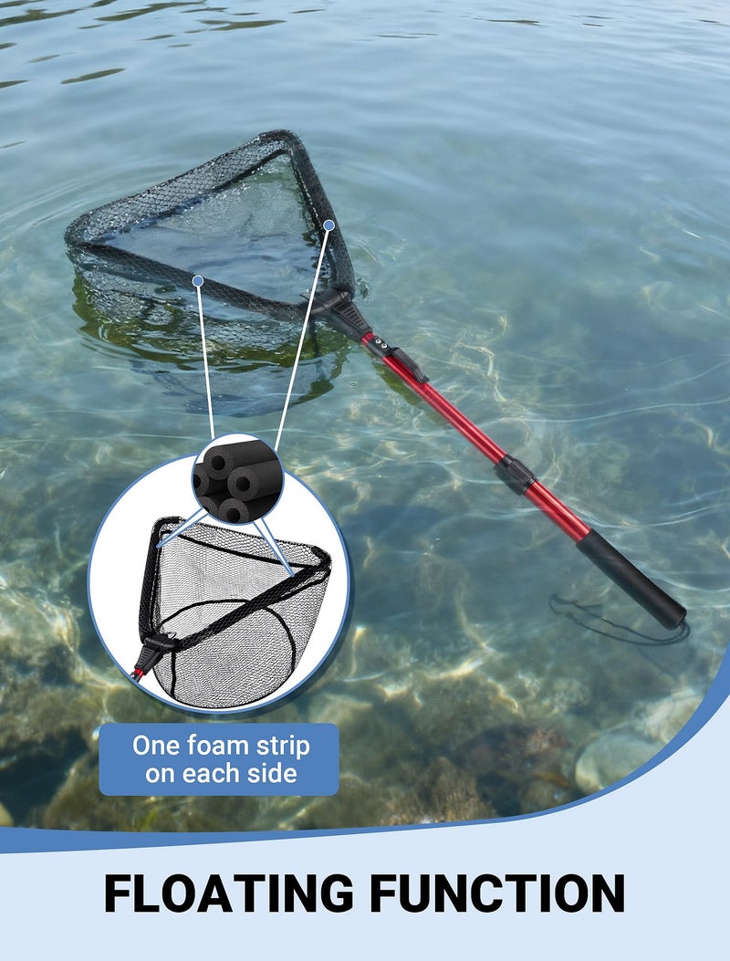 SARDVISA Upgraded Foldable Floating Fishing Net, Tangle-Free Coated Landing Net Extends from 27-35" with Telescoping Pole Handle, Fishing Gear for Ranger Boat, Kayak & Trout Salmon Bass Fishing, Gifts for Men - Image 5