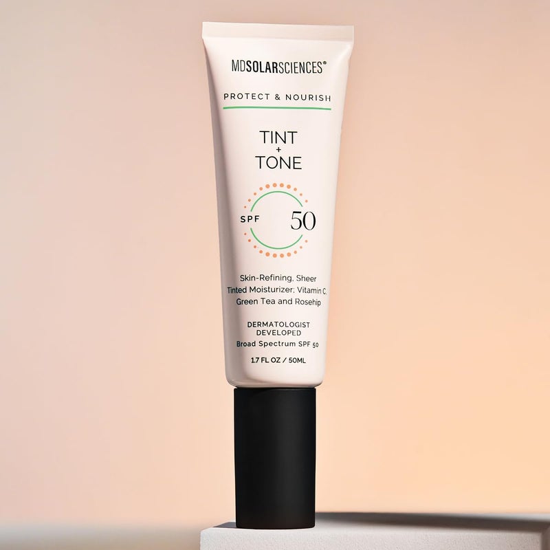 MDSolarSciences Tint + Tone Sheer Tinted Moisturizer SPF 50 | Evens Skin Tone, Brightens & Hydrates | Ceramides, Antioxidants & Vitamin C | Clinically Proven | Safe for Sensitive Skin (1.7 Fl Oz) - Image 5
