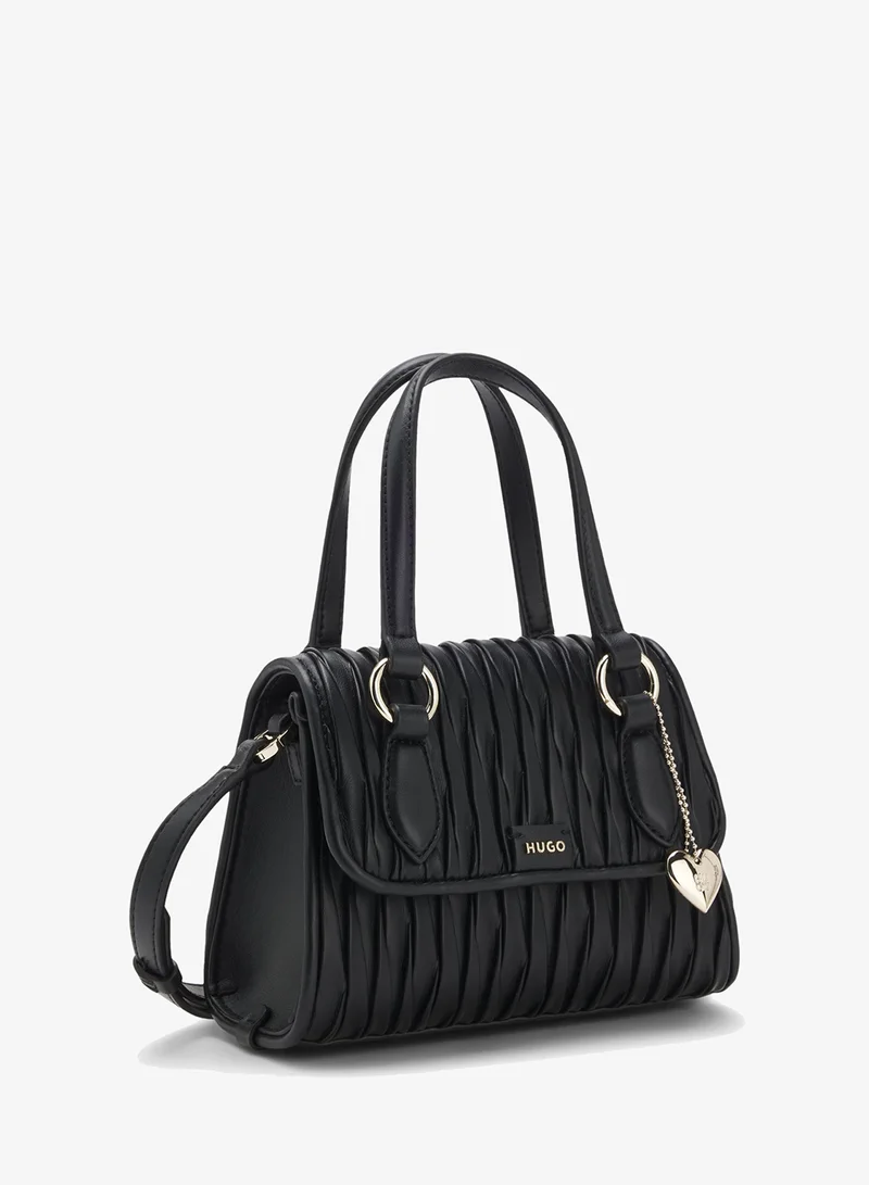 HUGO Faux-leather handbag with heart charm