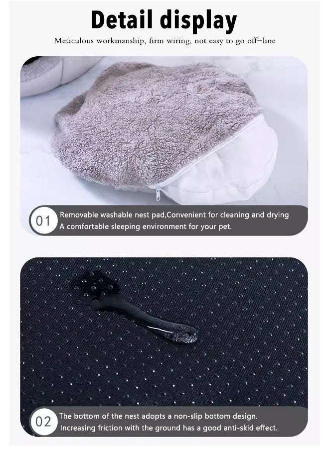 Vividorad Cats House Cats Resting Bed Pet Bed With Removable Cushion,Cat Cave Washable Luxury Cute Cat Ear Shape House  - Image 5