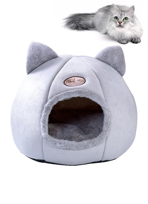 Cats House Cats Resting Bed Pet Bed With Removable Cushion,Cat Cave Washable Luxury Cute Cat Ear Shape House