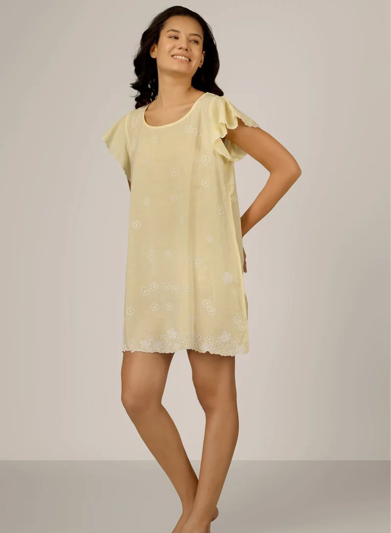 After Dark Minnie, Embroidered Lemon Dress