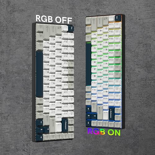 Klymra PBT Keycaps Set, Doubleshot 137 Key Caps,Cherry Profile Custom Keycap for 61/64/68/84/87/100/104/108 Mechanical Keyboard, Compatiability for 60 65 75 100 Percent Keyboads (White Grey Blue) - Image 3