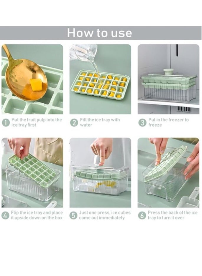 Cool Baby Style COOLBABY Press Release Ice Cube Molds with Storage Box  Ice Cube Tray with Lid and Storage Box 2-Pack Freezer Ice Cube Tray  56-Piece Ice Cube Molds and Ice Scoop Included  - Image 2