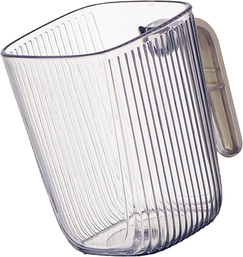 Zerodis Tooth Brushing Cup, Clear Thickened PET ABS Burr Free Mouthwash Mug with Handle, for Bathroom - Image 3