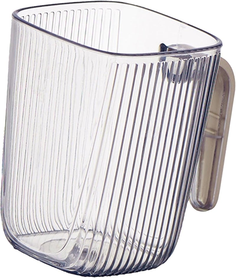 Zerodis Tooth Brushing Cup, Clear Thickened PET ABS Burr Free Mouthwash Mug with Handle, for Bathroom - Image 4