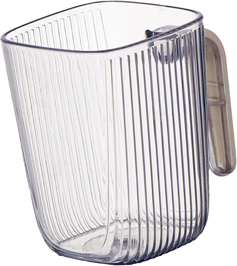Zerodis Tooth Brushing Cup, Clear Thickened PET ABS Burr Free Mouthwash Mug with Handle, for Bathroom - Image 1