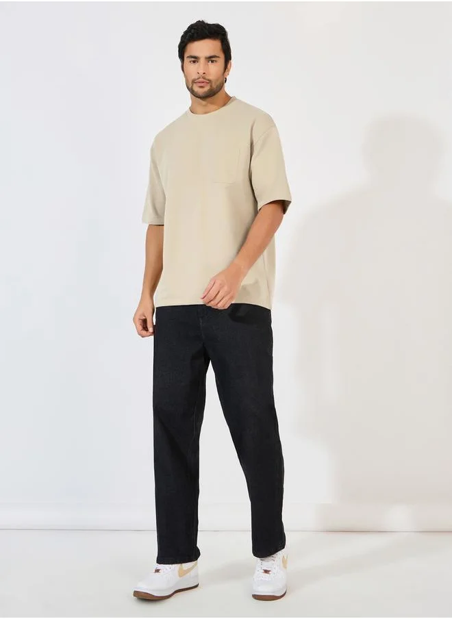 Styli Eco-Earth Terry Oversized T-Shirt with Patch Pocket