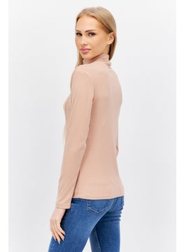 Women High Neck Long Sleeve Plain Top, Tan - pzsku/Z5CBFE303B439D6AEA98EZ/45/_/1724351004/53f79e91-c70a-4bb1-9cbf-41ba32b090ae