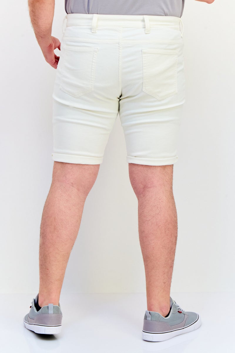 Celio شورتات أساسية بسيطة للرجال، أبيض - Image 3