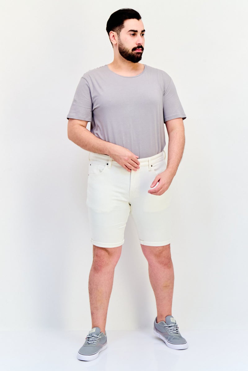 Celio Men Solid Basic Shorts, White - Image 4