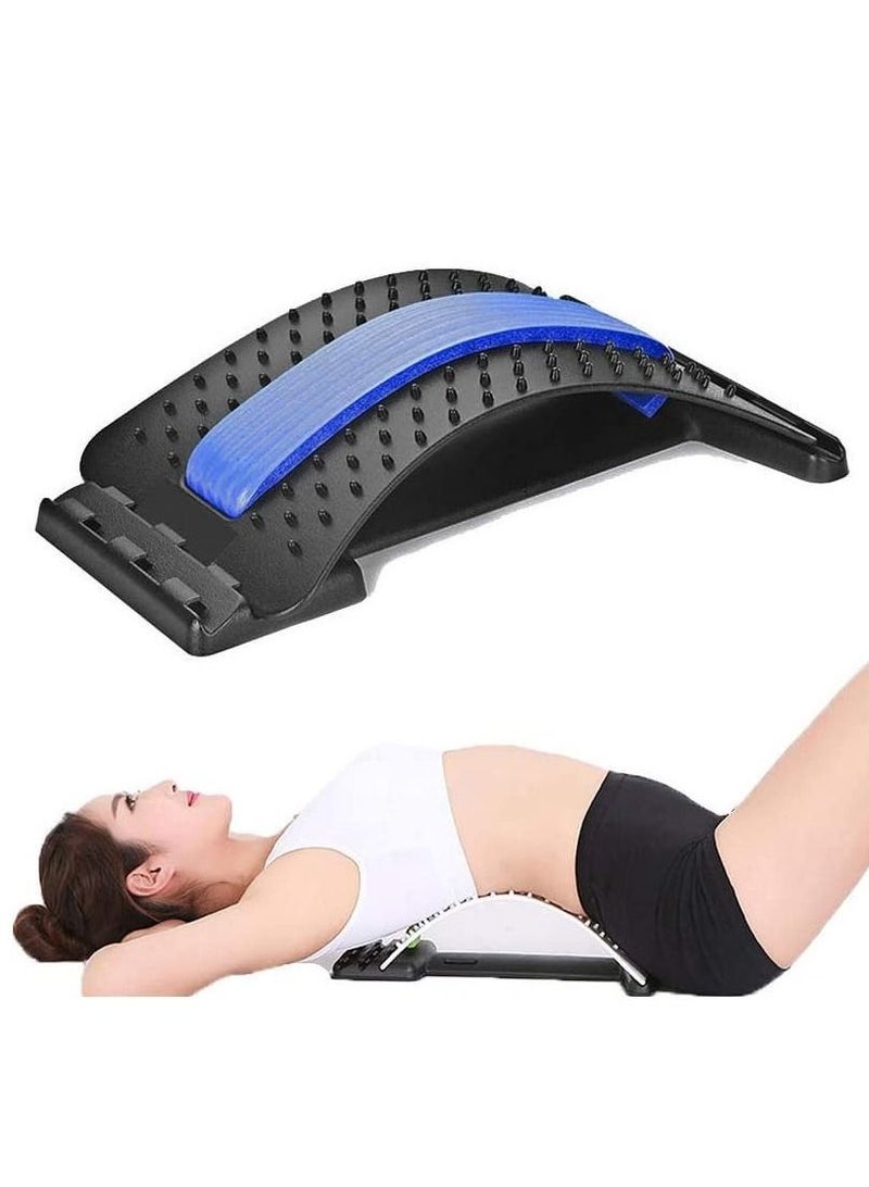 3 Heights Adjustable Back Stretcher For Pain Relief, Lower Back Stretcher With Massaging Points & Cushion Foam, Spine Deck For Office Chair, Car, Travel - Image 1