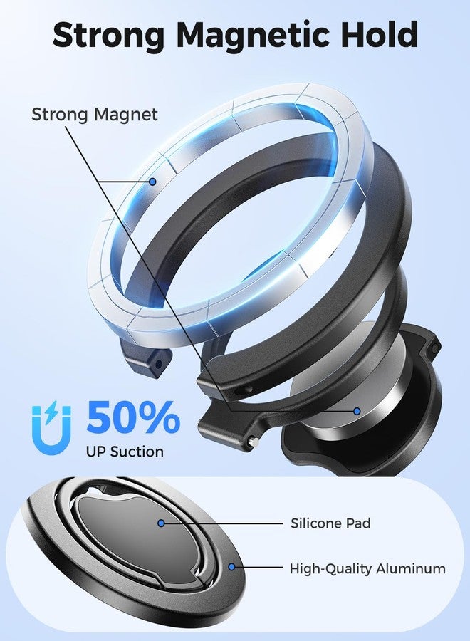 SUPERONE【Upgraded】 Ultra-Thin Magnetic Phone Grip for MagSafe Ring Holder, Removable Gym Dual-Sided Magnets MagSafe Kickstand for iPhone 17/16/15/14/13/12 & All Smartphones, Fit Magnetic Car Mount - Image 5