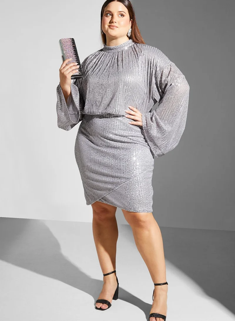chi chi london curve Sequin Detail Midi Dress