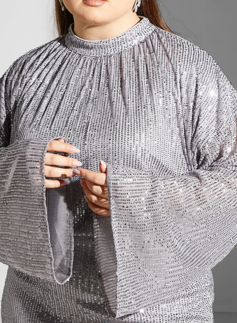 chi chi london curve Sequin Detail Midi Dress