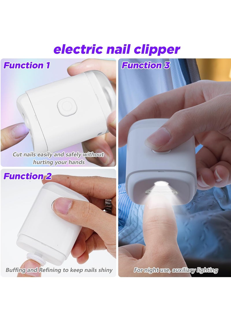 Captaintech Electric Nail Clipper and Trimmer with Light and Nail Scrap Storage - 2-in-1 Automatic Fingernail Cutter and File for Babies, Kids, and Adults. - Image 4