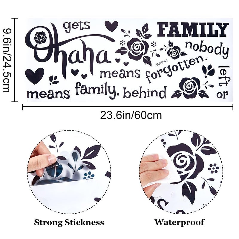 PLIGREAT Ohana Means Family Quotes Wall Stickers Removable Vinyl Peel and Stick Wall Decals for Living Room Bedroom Sofa TV Background Hallway Photo Wall Decoration Home Indoor DIY Wall Art Decor - Image 4