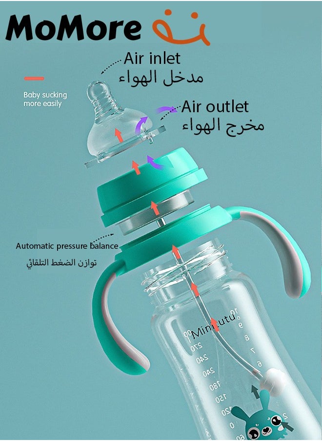 Baby Feeding Bottle 240ml(8oz) With Handle, BPA-Free and Durable, 6M+