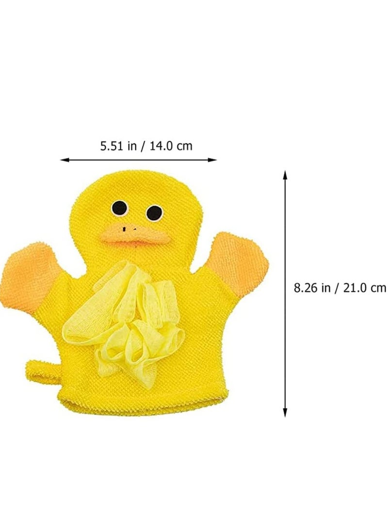 Bebiland - 4 PCS Baby Bath Sponge Mitts with Animal Design, Cute Hand Puppets Washcloth Mitt Bath Glove, Shower Bath Sponge (Rabbit, Frog, Duck, Bear) - Image 1