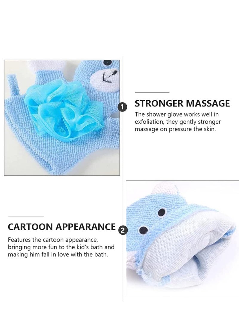 Bebiland - 4 PCS Baby Bath Sponge Mitts with Animal Design, Cute Hand Puppets Washcloth Mitt Bath Glove, Shower Bath Sponge (Rabbit, Frog, Duck, Bear) - Image 1