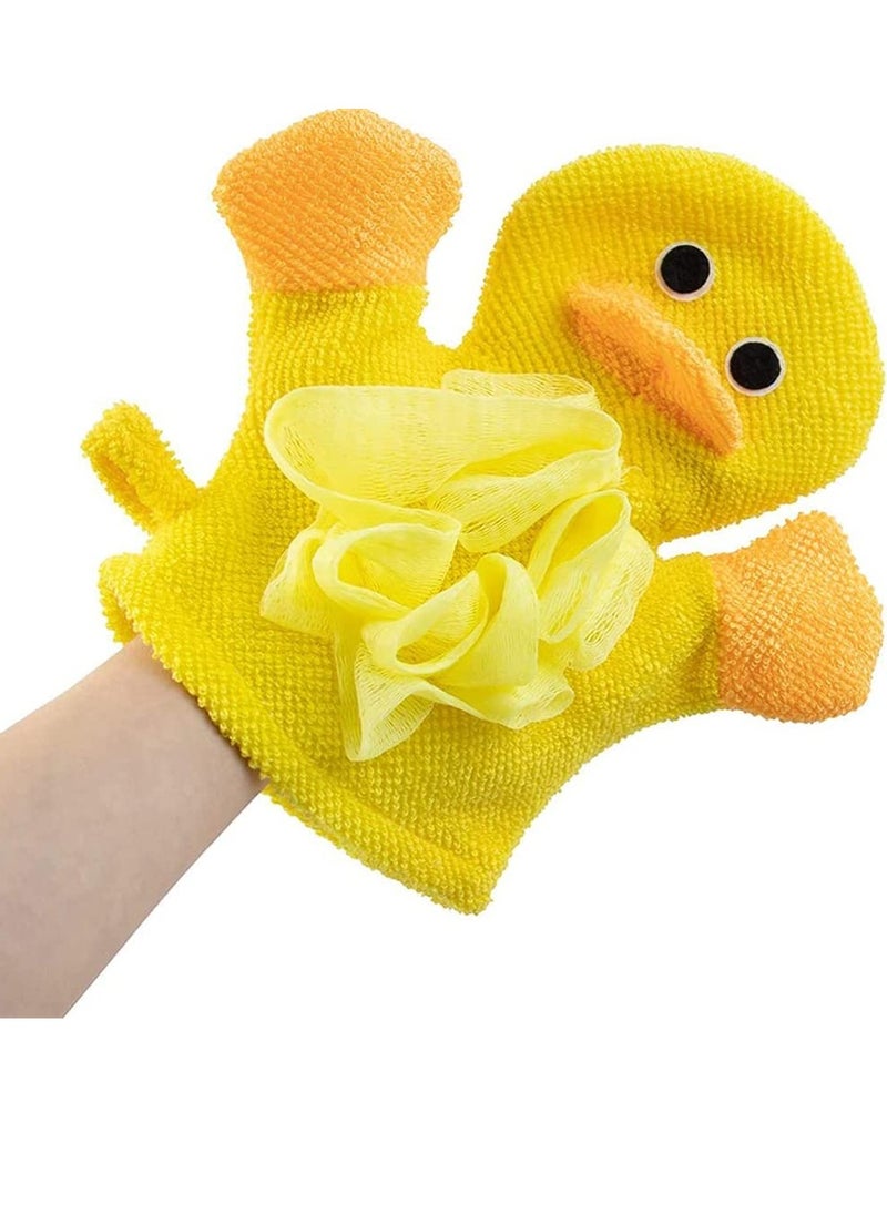 Bebiland - 4 PCS Baby Bath Sponge Mitts with Animal Design, Cute Hand Puppets Washcloth Mitt Bath Glove, Shower Bath Sponge (Rabbit, Frog, Duck, Bear) - Image 1