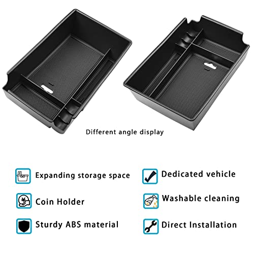 EDBETOS Center Console Organizer Tray Compatible with Hyundai Sonata Accessories 2020 2021-2022 2023 Limited N-Line Interior Armrest Secondary Storage Box ABS Material, Black Trim - Image 2