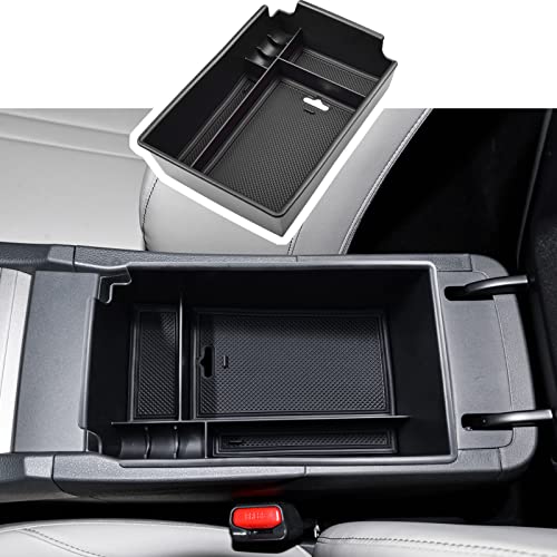 EDBETOS Center Console Organizer Tray Compatible with Hyundai Sonata Accessories 2020 2021-2022 2023 Limited N-Line Interior Armrest Secondary Storage Box ABS Material, Black Trim - Image 1