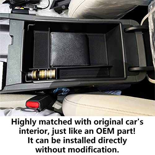 EDBETOS Center Console Organizer Tray Compatible with Hyundai Sonata Accessories 2020 2021-2022 2023 Limited N-Line Interior Armrest Secondary Storage Box ABS Material, Black Trim - Image 3