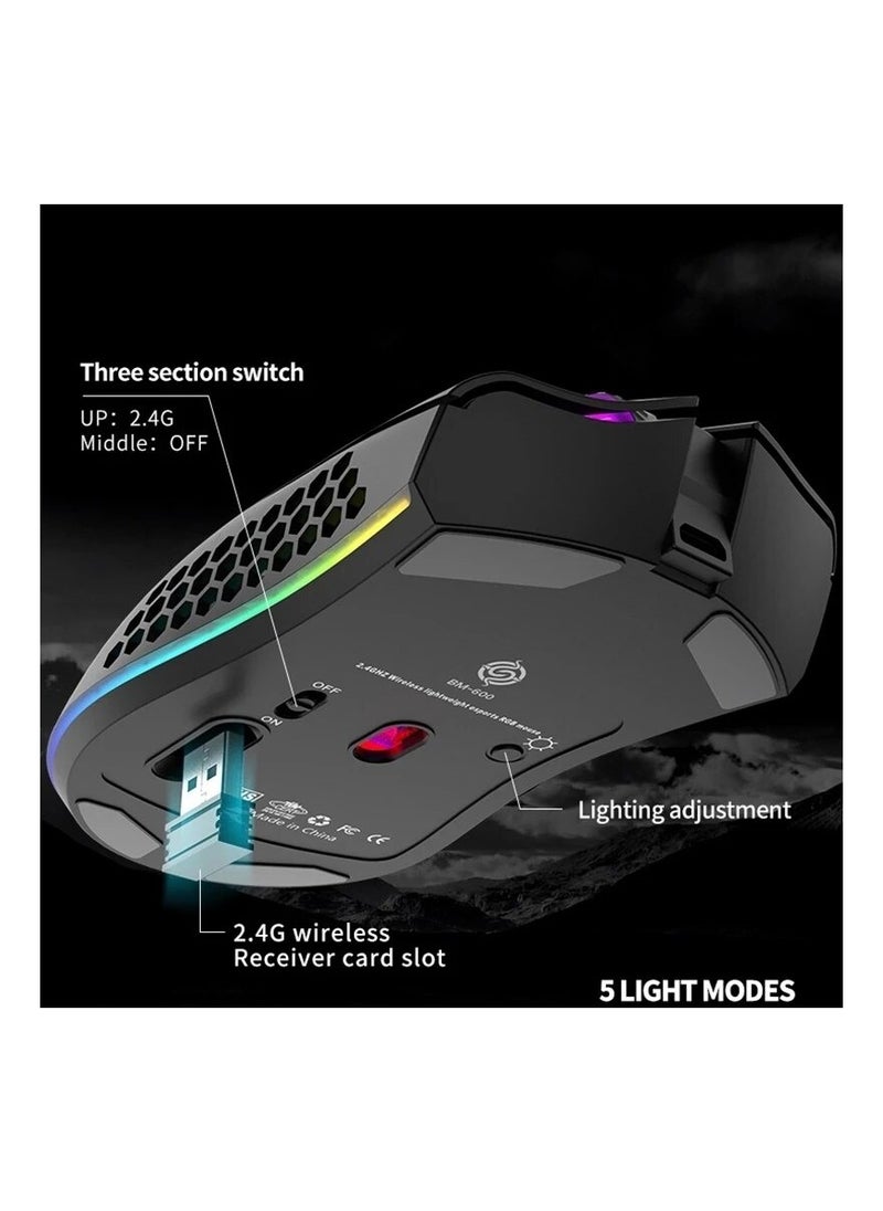 ماركة غير محددة ماوس لاسلكي USB قابل لإعادة الشحن، ماوس ألعاب خفيف الوزن  - Image 4