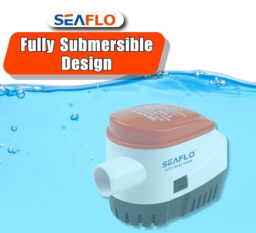 SEAFLO 06 Series Automatic Submersible Bilge Pump - 1100 GPH, 12V, 1-1/8"" Outlet, 4-Year Warranty! Built-In Float Switch, Snap-Off Strainer, Compact for Marine Boat Yacht, CE & Rohs Certified - Image 3