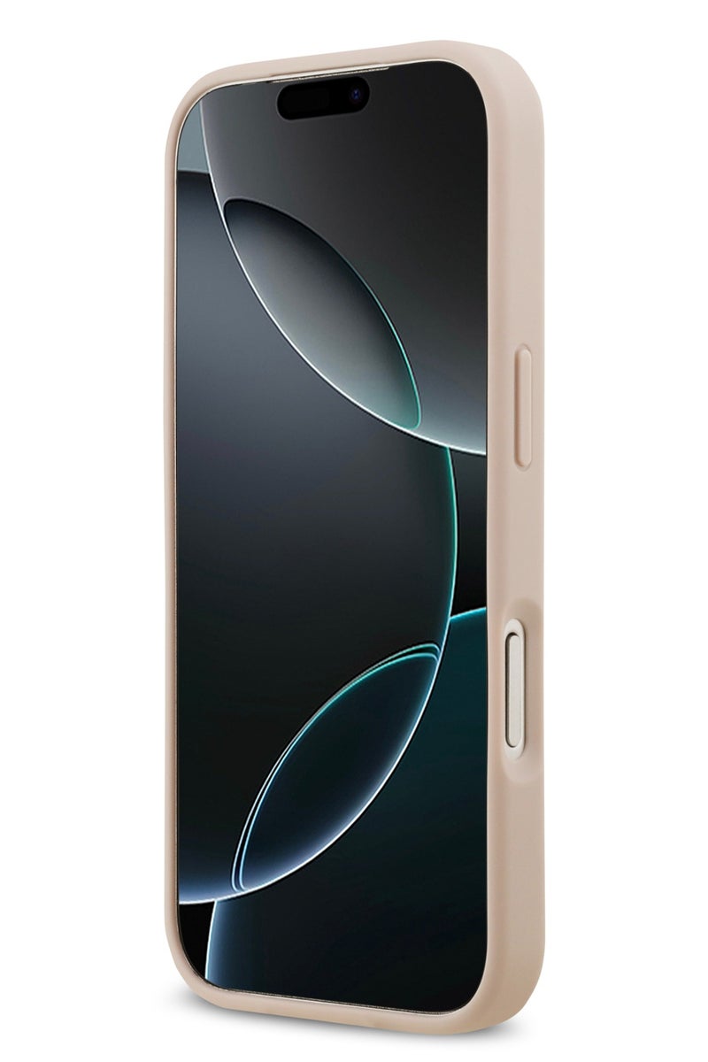 GUESS iPhone 17 Pro MagSafe Case PU Leather  With Peony Hot Stamp Design With Classic Logo  / Magsafe Compatible / Ultra Slim / lightweight design / Easy Installation - Pink - Image 5