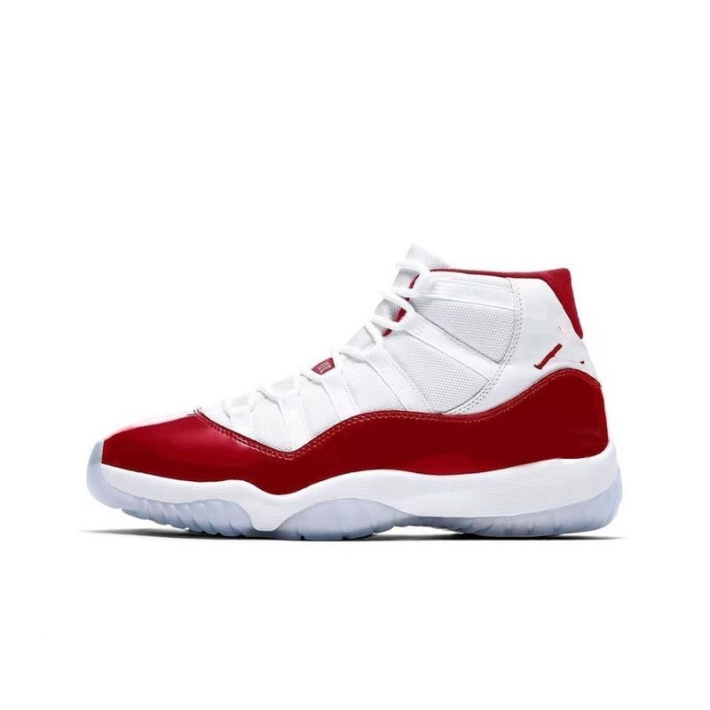 أحذية رياضية عالية الكعب للأطفال AJ11 بيغ ديفيل جو 11 باللونين الأسود والأبيض والأحمر مع حزام كانغ باللونين الأسود والأحمر - Image 1