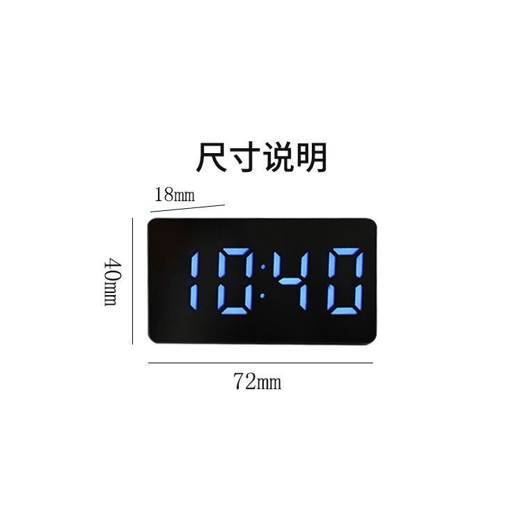 Mini Led Mirror Clock Travel Clock Digital Digital Alarm Clock Car Clock Multi-Color Font Portable Silent - Image 3