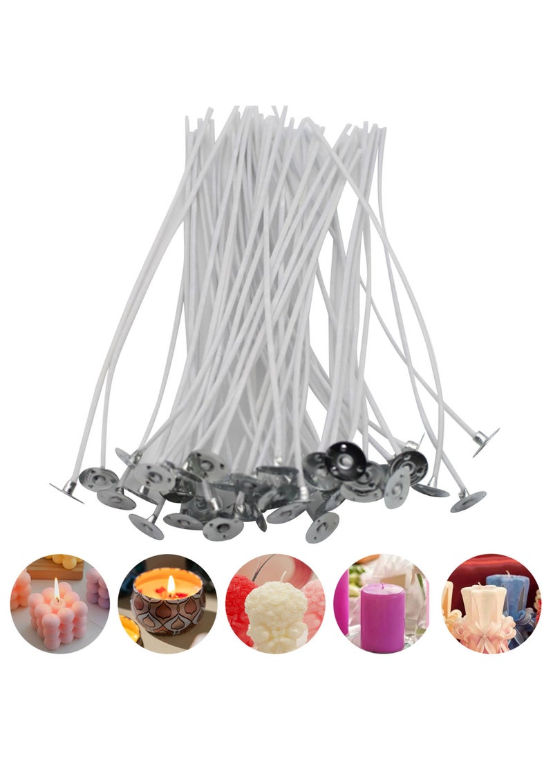 Generic 50PCS Candle Wicks Pre Waxed Wicks Candle Making Kit Cotton Pre-Waxed Candle Wicks for Candle Making DIY Long Lasting burning 10cm  - Image 1