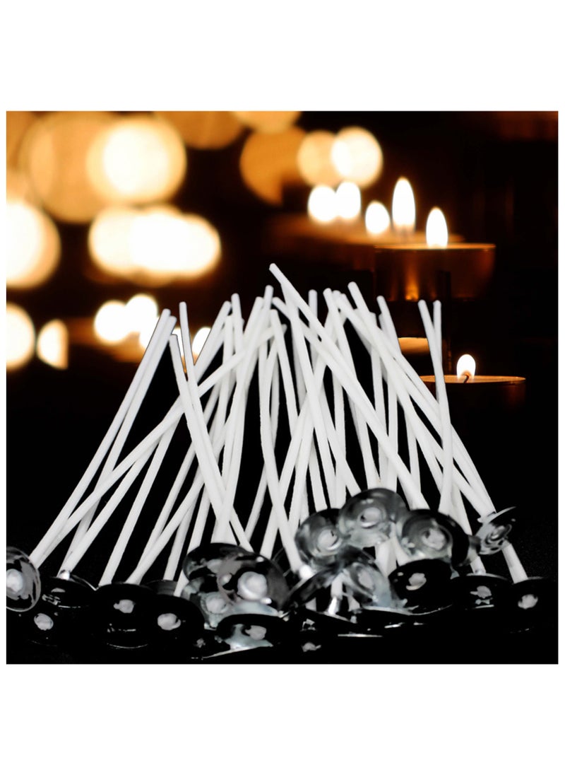 Generic 50PCS Candle Wicks Pre Waxed Wicks Candle Making Kit Cotton Pre-Waxed Candle Wicks for Candle Making DIY Long Lasting burning 10cm  - Image 4