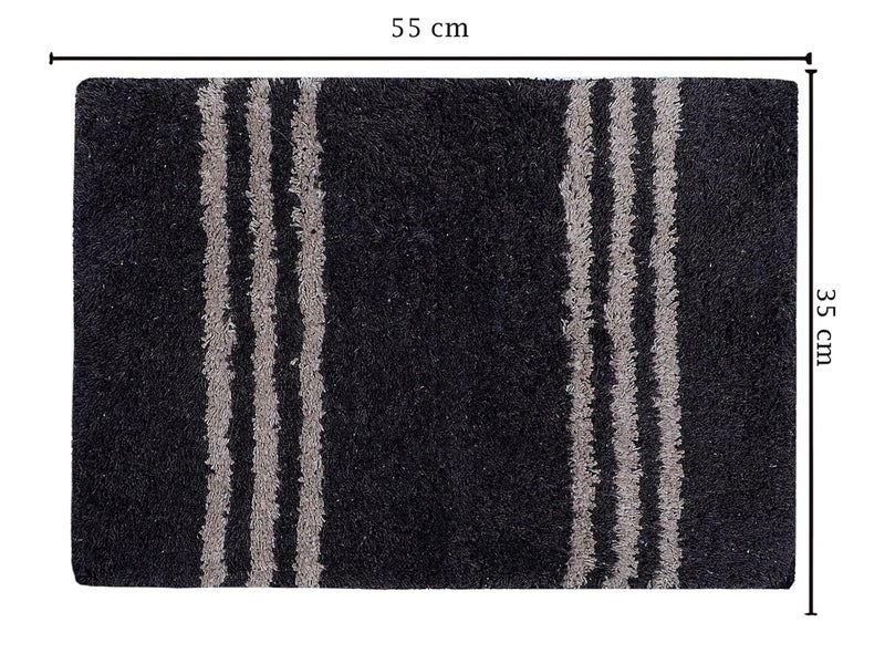 AAZEEM Absorbent Door Mat for Indoor Entrancex Non Slip Mat for Front Door Entryway,Soft Cotton Home. Hotel Balcony Floor Carpet,Floor Mats for Home,KitchenFloor Door Mat |-(55x35cm) Black,Rectangular - Image 2