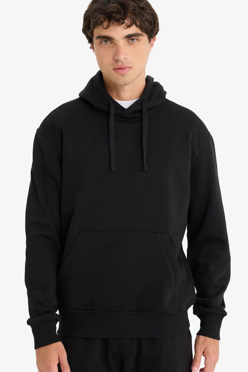 DeFacto Black Man Regular Fit Long Sleeve Sweatshirt Casual - Image 1