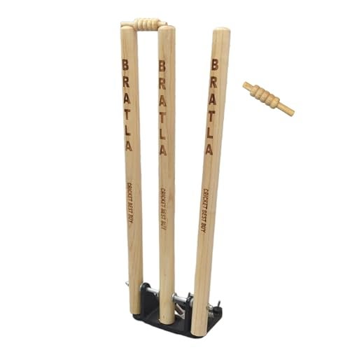 Bratla CBB Cricket Spring Return Stumps Wickets Metal Base Multi Surface Placement - Image 1