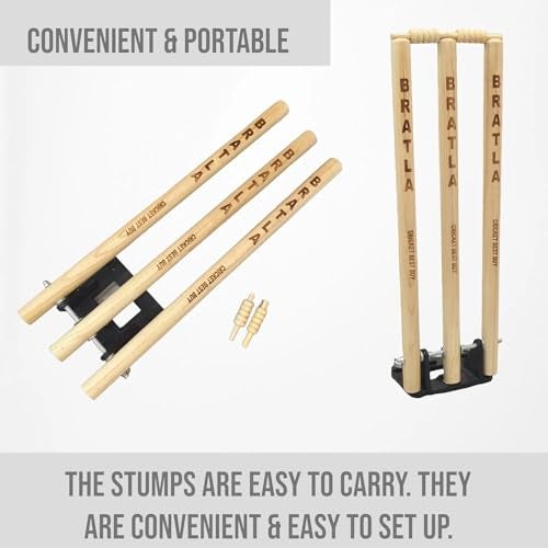 Bratla CBB Cricket Spring Return Stumps Wickets Metal Base Multi Surface Placement - Image 5
